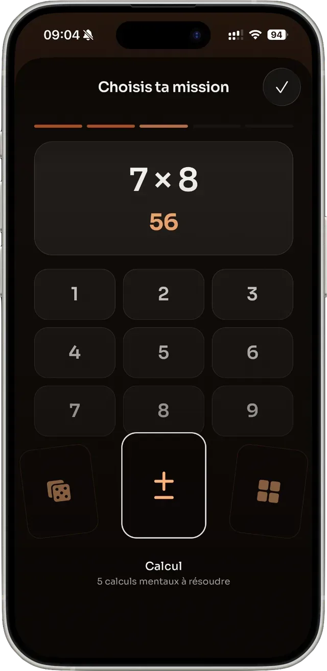 Math mission to turn off the alarm